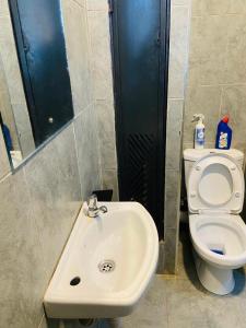 a bathroom with a sink and a toilet at Haven stay in Kiambu +7 photos