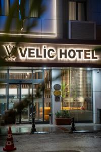 a building with a sign that reads valley hotel at Kucuk Velic Hotel in Gaziantep