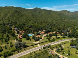 an aerial view of a village in the mountains at Green House in Villa General Belgrano