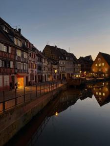 a group of buildings next to a river at Maison Colmar, spacieuse, accueillante , confortable au calme in Colmar