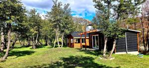 a small cabin in the middle of a forest at Cabaña Los Carpinteros in Cochrane