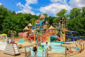 a large water park with a water slide at A Blind Camelback Mtn views 2m to slopes in Tannersville