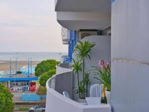 a view of the ocean from a building at Mareblu Apartments Grado in Grado