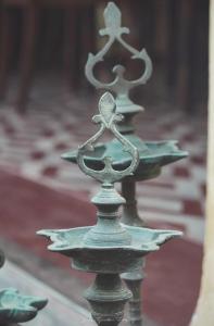 a metal object is sitting on a table at Catumaran Jaffna in Jaffna