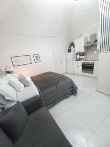 a bedroom with a bed and a couch in it at Marinella House Napoli centro Piazza Dante in Naples