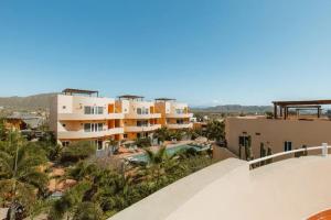 an aerial view of a building with a swimming pool at Baja Beach Pad at Cerritos in El Pescadero