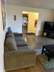 a living room with a couch and a television at Home sweet home in Thunder Bay +11 photos