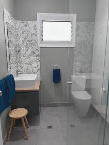 a bathroom with a toilet and a sink and a shower at Hathaway House in Toowoomba +13 photos