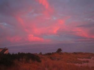 a sunset with pink clouds in the sky at Parsons Folly Unit 3 in Cape May Point