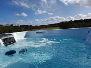 a plunge pool with blue water in at Red Squirrel in Dornoch