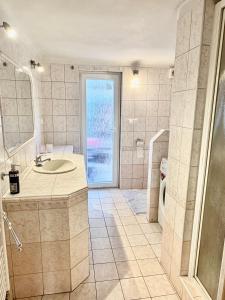 a bathroom with a sink and a toilet at U potůčku in Ledce +23 photos
