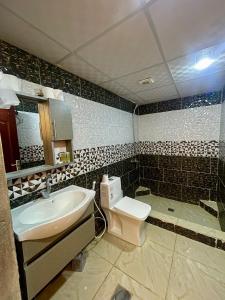 a bathroom with a sink and a toilet at Solara Rum Camp in Wadi Rum