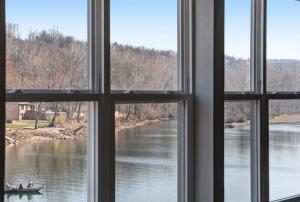 a view of a river from a window at Waterfront Condo near Marina in Branson