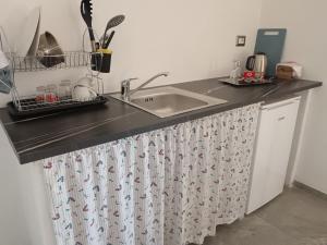 a kitchen with a sink and a counter top at Camera Valeria in Ossi