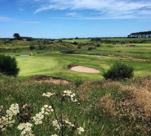 a view of a golf course with a green at Half Pint in Tain