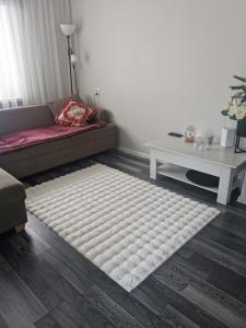 a living room with a couch and a table at Jaama Apartment in Valga