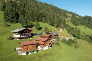 an aerial view of a house on a hill at Bauerndörfl Hüttschlag in Hüttschlag