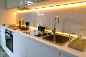 a kitchen with a sink and a counter top at Holiday Vibes in Pisa