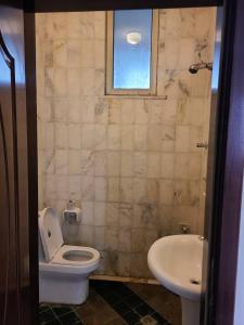 a bathroom with a toilet and a sink at Aster Mekuria in Addis Ababa +14 photos