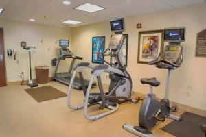 a gym with cardio equipment in a hospital room at Holiday Inn Express Hotel & Suites Center by IHG in Center