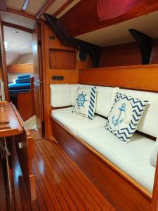 a bed in the back of a boat at Dormire in Barca a Vela in Maratea