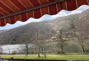 a view of a lake and a mountain at Schöne Aussicht in Ediger-Eller