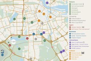 a map of the city of osaka with streets at Amsterdam Lake Hotel in Badhoevedorp