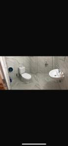 a bathroom with a toilet and a sink at Grand Aral Otel in Aratol