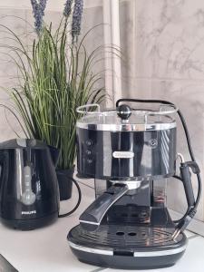 a blender sitting on top of a counter at Apartament Bursztynowy in Ustka