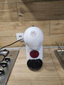 a white mixer sitting on top of a counter at Kuća za odmor 204 jezero Šoderica in Legrad +33 photos