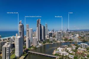 a view of the city from the observation deck at Salt & Sky Arcade - Sleeps 12 in Gold Coast
