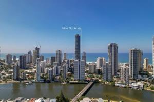 an aerial view of a city with skyscrapers at Salt & Sky Arcade - Sleeps 12 in Gold Coast +36 photos
