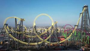 a roller coaster at an amusement park at Beachside Ingoldmells, 2 bedroom, Wifi in Ingoldmells