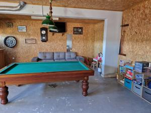 a living room with a pool table in it at Les Terrasses de Laguiole in Laguiole