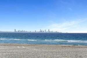 a view of the city from the beach at Reflections Tower Two in Gold Coast