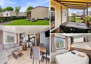 a collage of three pictures of a house at Le Coin Chill in Litteau