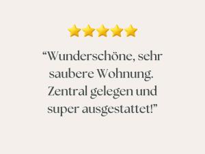 four gold stars on a line with the words wildernessine seattleattle whining at Apartments am Linggplatz - Ruhige Lage in der Fußgängerzone - Self-Check-in - Parkhaus inklusive - Schnelles WLAN in Bad Hersfeld +48 photos