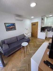 a living room with a couch and a table at Luxury flat Boka Nest in Dobrota