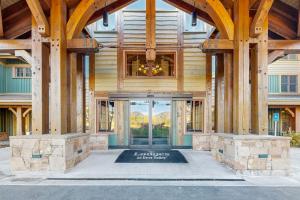 a front door of a building with a sign on it at Hotel studio with views fireplace & close to everything in Park City +19 photos