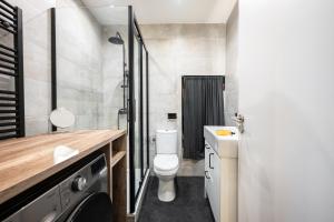 a bathroom with a toilet and a sink and a shower at Sky Lodge - Vieux Nice in Nice
