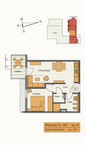 a floor plan of a house with at Rodehuus Wohnung 10 in Borkum
