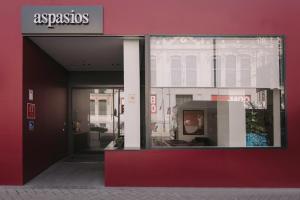 an entrance to a store with a glass window at Aspasios Sofia Atocha Aparthotel in Madrid