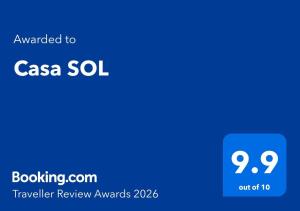 a blue square with the text cancelled to casa sol at Casa SOL in Turda