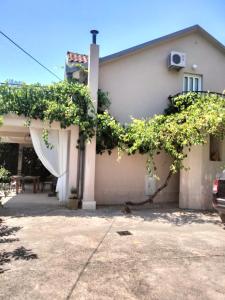 a house with ivy growing on the side of it at Hillside Apartments in Sutorina