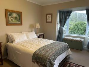 a bedroom with a large bed and a window at Restio in Agulhas