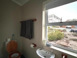 a bathroom with a toilet and a sink and a window at Restio in Agulhas +17 photos