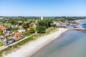 an aerial view of a small town on the beach at 20428-Samso-Radyrvej-10 in Langemark