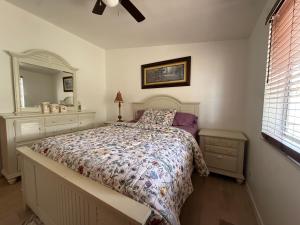 a bedroom with a bed and a dresser and a mirror at Safehaven in Avon Park