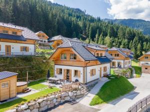 an aerial view of a home in the mountains at Alpenjoy Lodge in Donnersbachwald