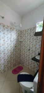 a bathroom with a toilet and a sink at Hospedaria Mandassaia in Lençóis